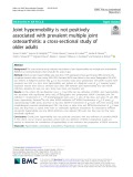 Joint hypermobility is not positively associated with prevalent multiple joint osteoarthritis: A cross-sectional study of older adults