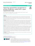 Improving osteoarthritis management in primary healthcare: Results from a quasiexperimental study