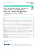Effects of pain neuroscience education in hospitalized patients with high tibial osteotomy: A quasi-experimental study using propensity score matching