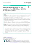 Revisiting the disabilities of the arm, shoulder and hand (DASH) and QuickDASH in rheumatoid arthritis