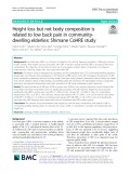 Height loss but not body composition is related to low back pain in communitydwelling elderlies: Shimane CoHRE study