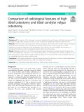 Comparison of radiological features of high tibial osteotomy and tibial condylar valgus osteotomy