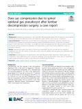 Dura sac compression due to spinal epidural gas pseudocyst after lumbar decompression surgery: A case report