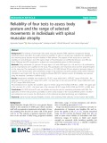 Reliability of four tests to assess body posture and the range of selected movements in individuals with spinal muscular atrophy
