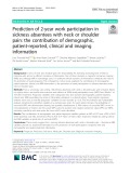 Prediction of 2-year work participation in sickness absentees with neck or shoulder pain: The contribution of demographic, patient-reported, clinical and imaging information