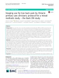 Imaging use for low back pain by Ontario primary care clinicians: Protocol for a mixed methods study – the Back ON study