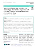 Test-retest reliability and measurement errors of grip strength test in patients with traumatic injuries in the upper extremity: A cross-sectional study