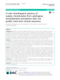 In vitro chondrogenic potency of surplus chondrocytes from autologous transplantation procedures does not predict short-term clinical outcomes