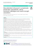 Musculoskeletal ultrasound in symptomatic thumb-base osteoarthritis: Clinical, functional, radiological and muscle strength associations
