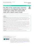 The effect of the sagittal plane osteotomy inclination on the posterior tibial slope in medial open wedge HTO: Experimental study with a square column model