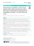 Recovering the capability to work among patients with chronic low Back pain after a four-week, multidisciplinary biopsychosocial rehabilitation program: 18-month follow-up study