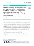 Inter-rater reliability, sensitivity to change and responsiveness of the orthopaedic Wolf-Motor-Function-Test as functional capacity measure before and after rehabilitation in patients with proximal humeral fractures