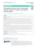The predictive factors that are associated with the number of sutures used during meniscal repair