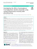 Investigating the effect of proteoglycan 4 on hyaluronan solution properties using confocal fluorescence recovery after photobleaching