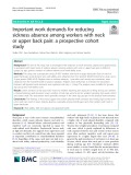 Important work demands for reducing sickness absence among workers with neck or upper back pain: A prospective cohort study