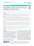 Back beliefs in patients with low back pain: A primary care cohort study