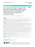 Does movement matter in people with back pain? Investigating ‘atypical’ lumbopelvic kinematics in people with and without back pain using wireless movement sensors