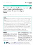 The methods for inserting lumbar bicortical pedicle screws from the anatomical perspective of the prevertebral great vessels