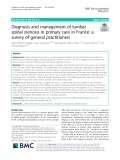 Diagnosis and management of lumbar spinal stenosis in primary care in France: A survey of general practitioners