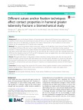 Different suture anchor fixation techniques affect contact properties in humeral greater tuberosity fracture: A biomechanical study