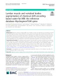 Lumbar muscle and vertebral bodies segmentation of chemical shift encodingbased water-fat MRI: The reference database MyoSegmenTUM spine