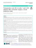 Postoperative neck tilt in Lenke 1 and 2 AIS patients after correction surgery: A novel predictive index