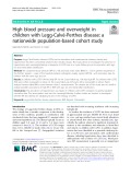 High blood pressure and overweight in children with Legg-Calvé-Perthes disease: A nationwide population-based cohort study