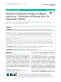 Influence of seasonal changes on disease activity and distribution of affected joints in rheumatoid arthritis