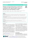 Anterior Cervical Discectomy and Fusion combined with thyroid gland surgery, a tailored case and literature review
