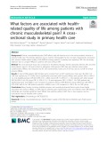 What factors are associated with health‐ related quality of life among patients with chronic musculoskeletal pain? A cross‐ sectional study in primary health care