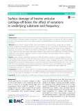 Surface damage of bovine articular cartilage-off-bone: The effect of variations in underlying substrate and frequency