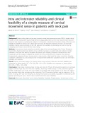 Intra and interrater reliability and clinical feasibility of a simple measure of cervical movement sense in patients with neck pain