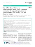 Use of The Global Alliance for Musculoskeletal Health survey module for estimating the population prevalence of musculoskeletal pain: Findings from the Solomon Islands