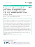 A study of the factors associated with cervical spinal disc degeneration, with a focus on bone metabolism and amino acids, in the Japanese population: A cross sectional study