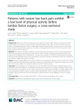 Patients with severe low back pain exhibit a low level of physical activity before lumbar fusion surgery: A cross-sectional study