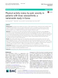 Physical activity status by pain severity in patients with knee osteoarthritis: A nationwide study in Korea
