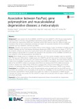 Association between Fas/FasL gene polymorphism and musculoskeletal degenerative diseases: A meta-analysis