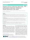 Negative pressure pulmonary edema after percutaneous endoscopic interlaminar lumbar discectomy-a case report