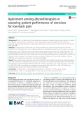 Agreement among physiotherapists in assessing patient performance of exercises for low-back pain