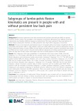 Subgroups of lumbo-pelvic flexion kinematics are present in people with and without persistent low back pain