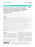 Impact of a tailored activity counselling intervention during inpatient rehabilitation after knee and hip arthroplasty – an explorative RCT