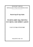 Luận văn Thạc sĩ Toán học: Về đồng điều địa phương suy rộng cho môđun artin