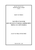 Luận văn Thạc sĩ Toán học: Nguyên lý so sánh đối với toán tử Monge Ampère phức trong các lớp Cegrell