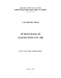 Luận văn Thạc sĩ Khoa học: Sử dụng hằng số giải bài toán cực trị