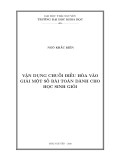 Luận văn Thạc sĩ Toán học: Vận dụng chuỗi điều hòa vào giải một số bài toán dành cho học sinh giỏi