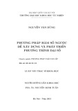 Luận văn Thạc sĩ Khoa học: Phương pháp hàm số ngược để xây dựng và phát triển phương trình đại số