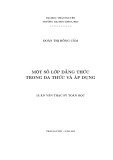 Luận văn Thạc sĩ Toán học: Một số lớp đẳng thức trong đa thức và áp dụng