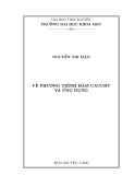 Luận văn Thạc sĩ Toán học: Về phương trình hàm Cauchy và ứng dụng