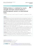 Walking balance is mediated by muscle strength and bone mineral density in postmenopausal women: An observational study