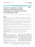 Study of the variability of scapular inclination and the glenoid version - considerations for preoperative planning: Clinical-radiological study